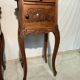 Pair of antique bedside tables with marble top and ceramic niche