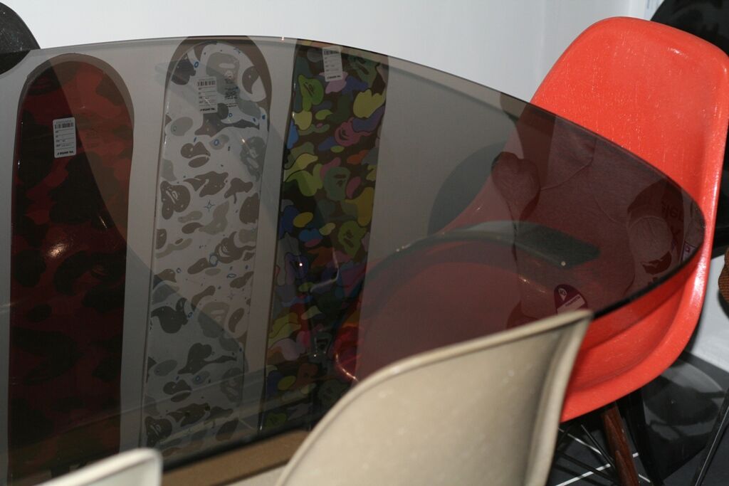 Dining table in smoked glass brown chrome structure