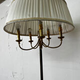 Lampadaire tripode en laiton vintage