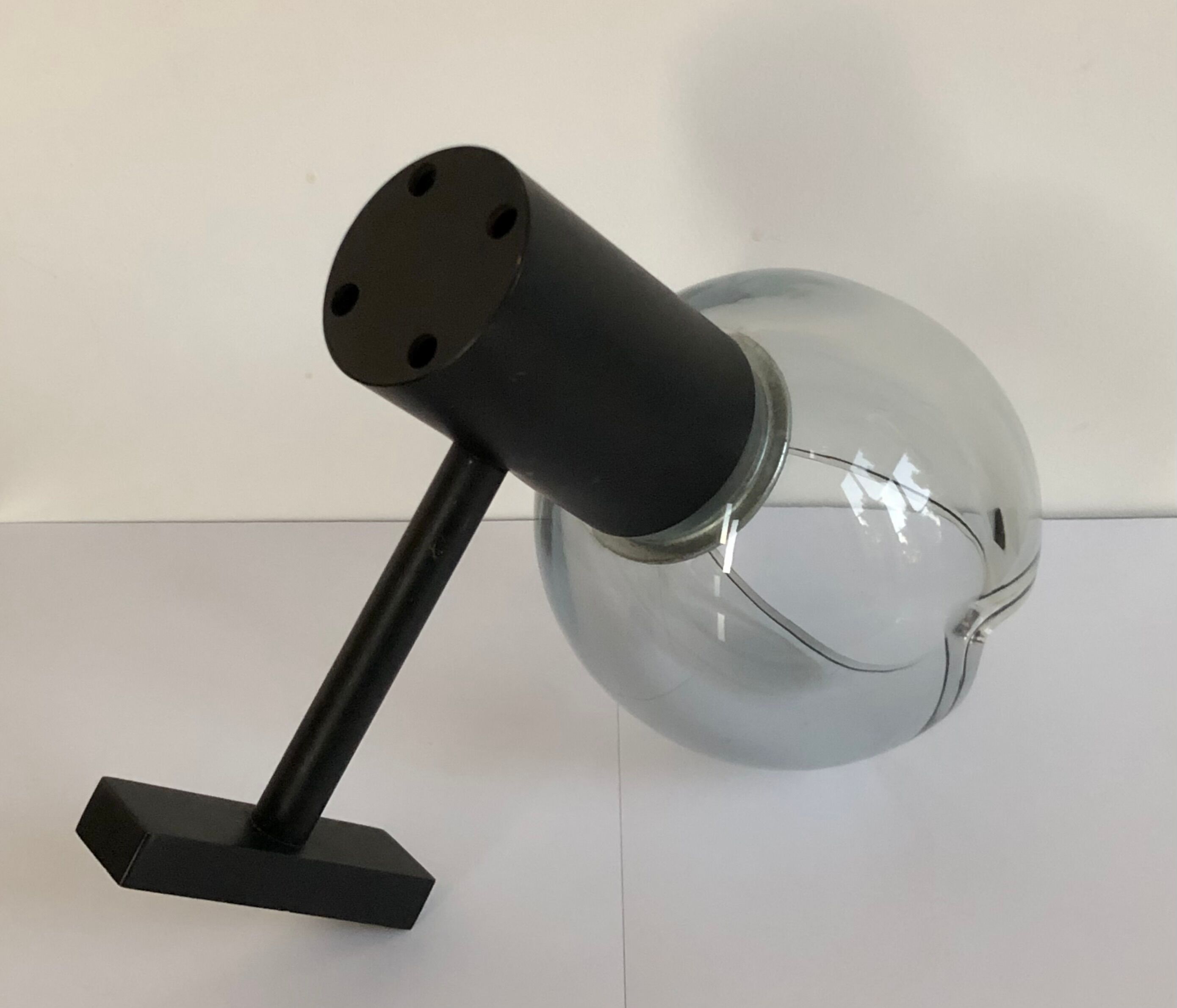 Applique de Flavio Poli en verre de Murano gris, Italie années 70