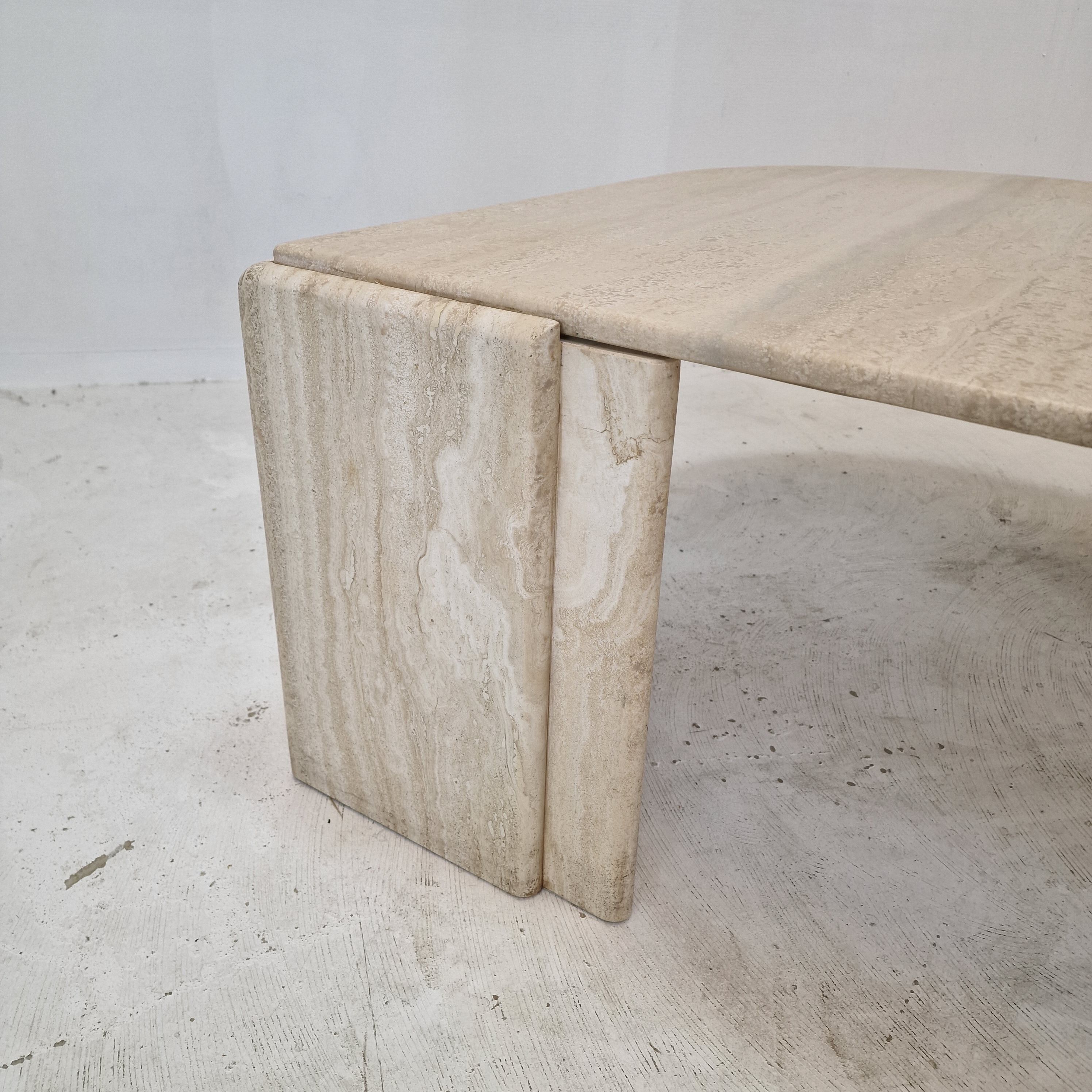 Italian travertine coffee table, 1980's