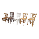 Ensemble 5 chaises bistrot dépareillées