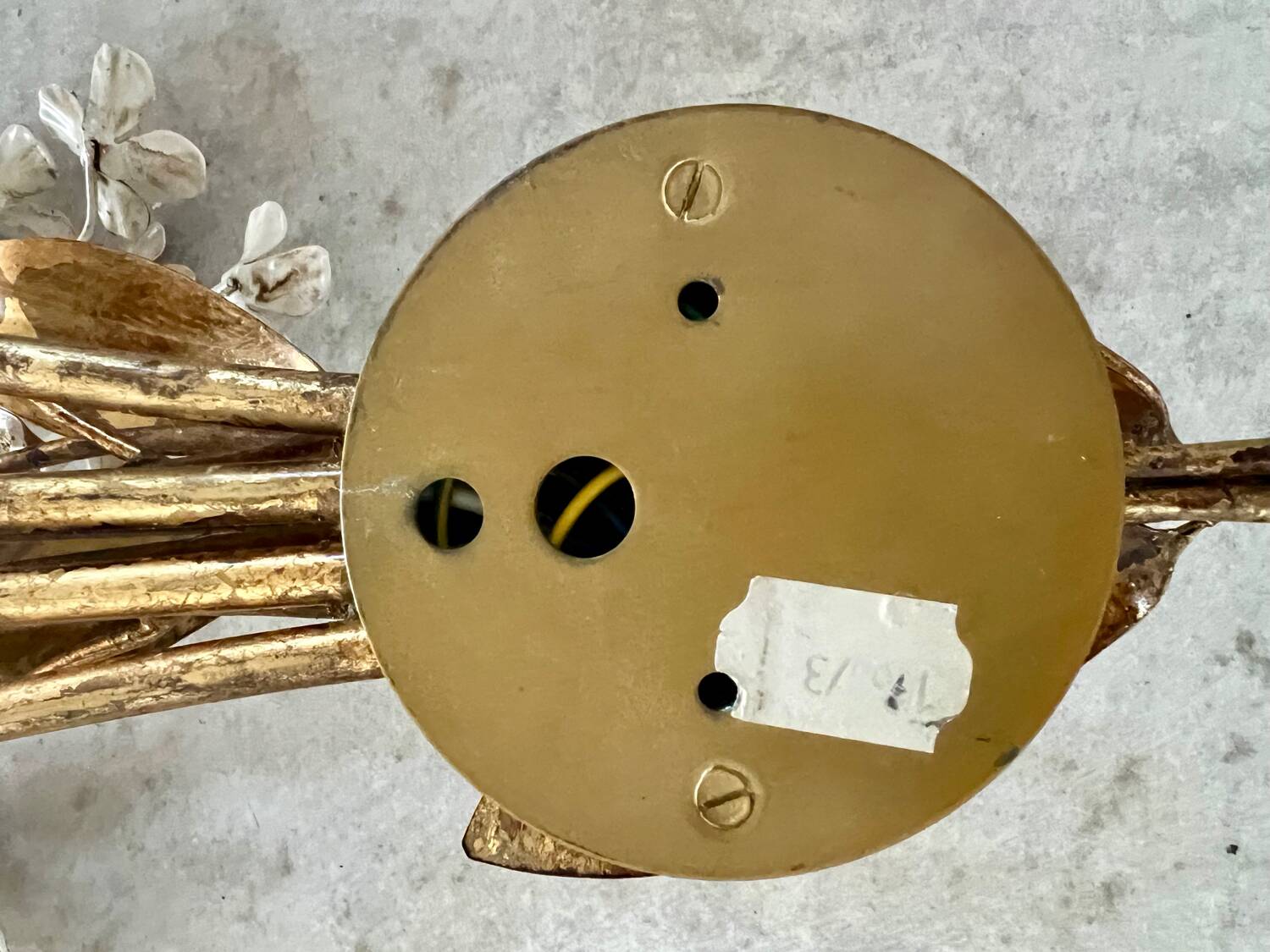 Old and large golden wall lamp Hans Kögl design from the 60s clusters of flowers