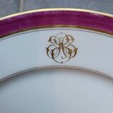 13 H and S monogram dessert plates