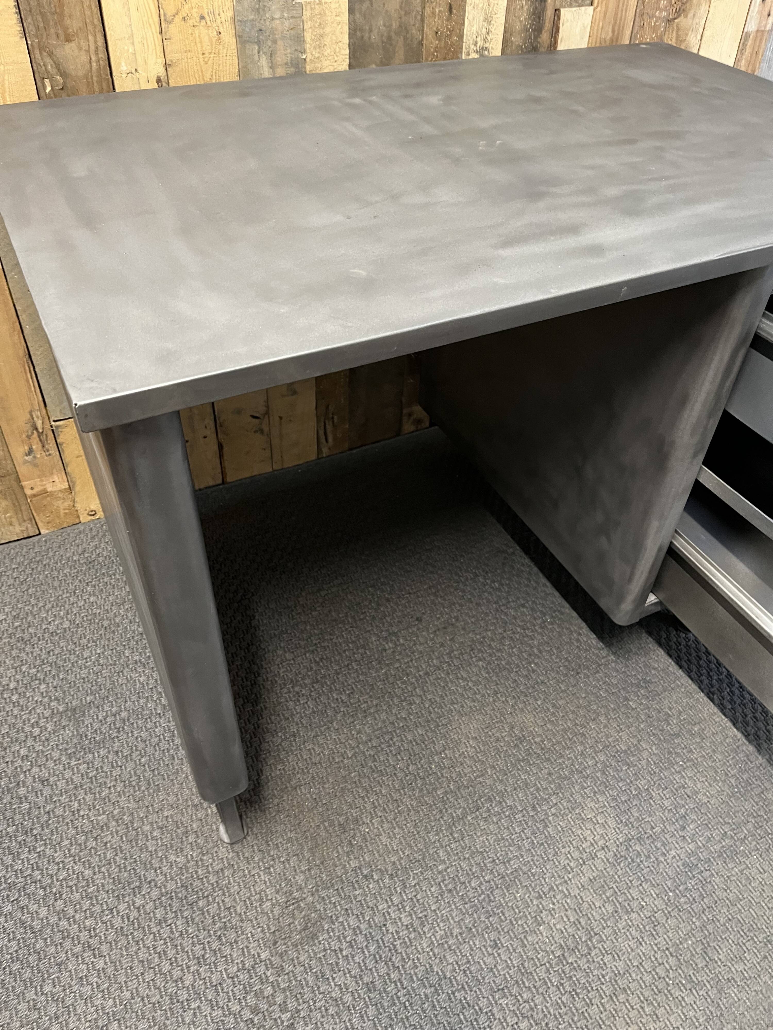 Industrial metal desk
