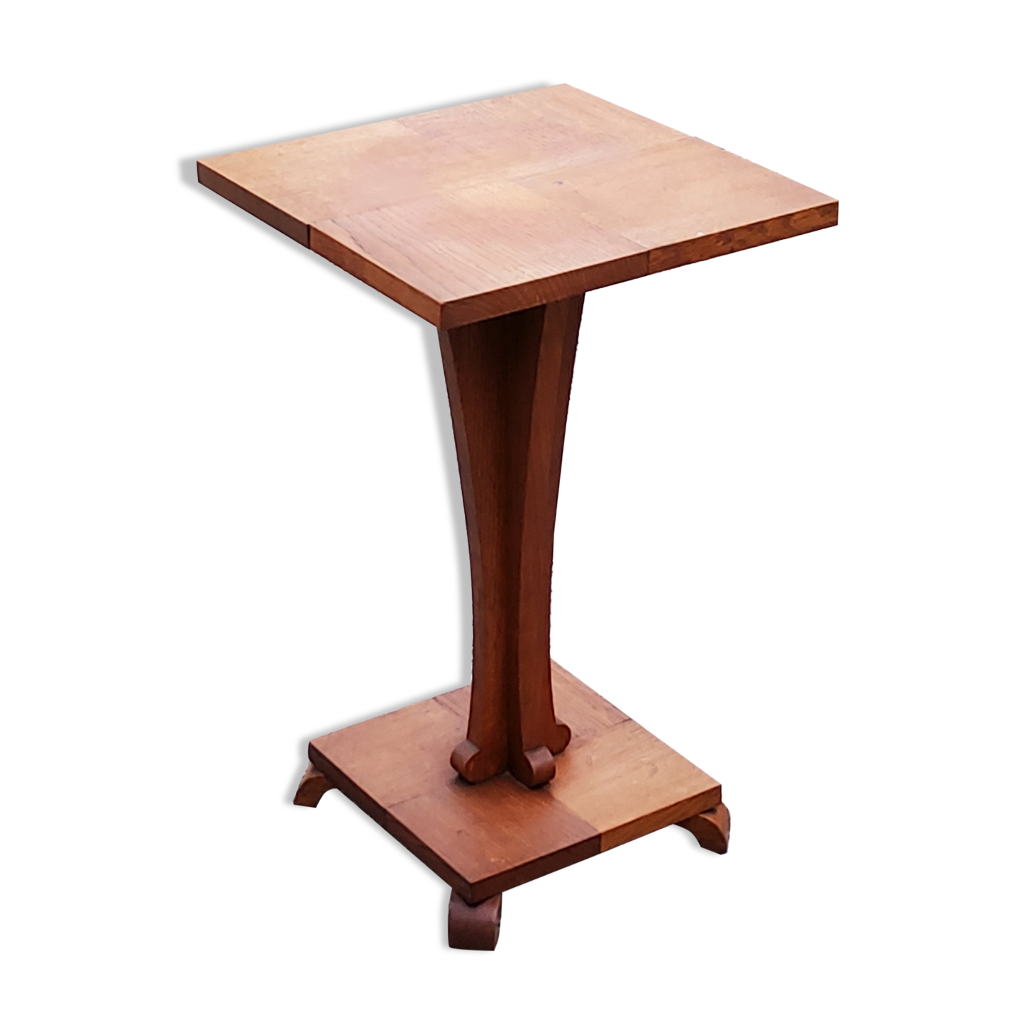 Side table pedestal table of the 50s in solid oak