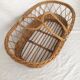 Bassinet in rattan, his mattress, pillow and bed linens