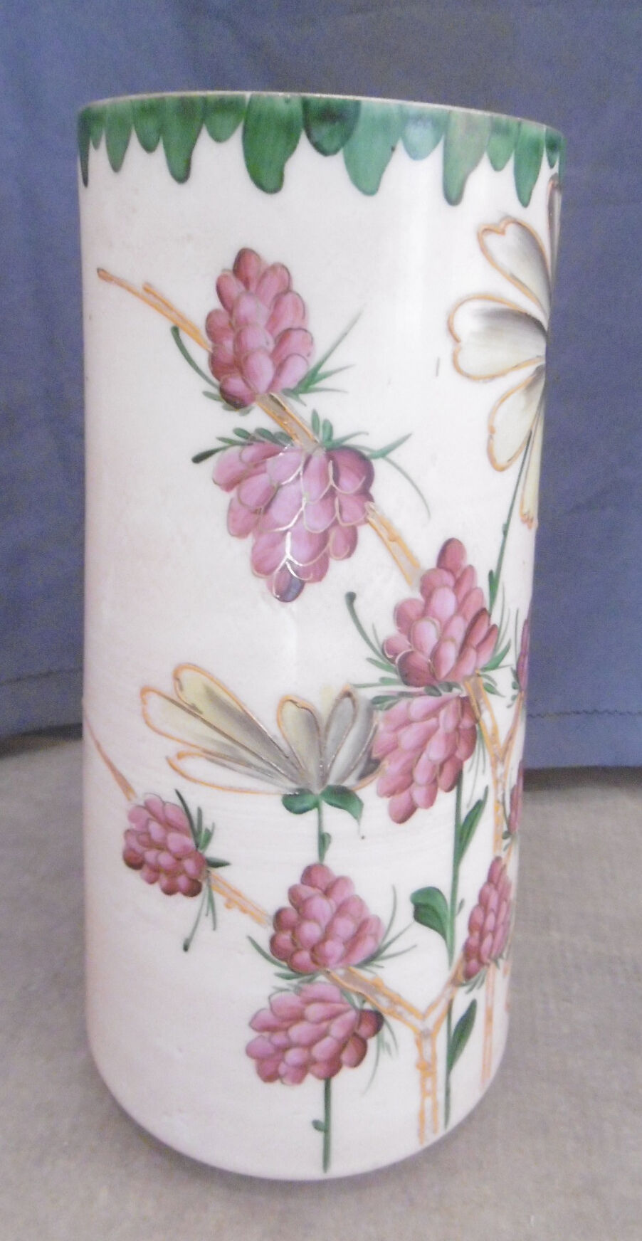 Opaline vase with enamelled decoration early xxeme