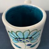 2 cups maja white and blue enamelled ceramic cups