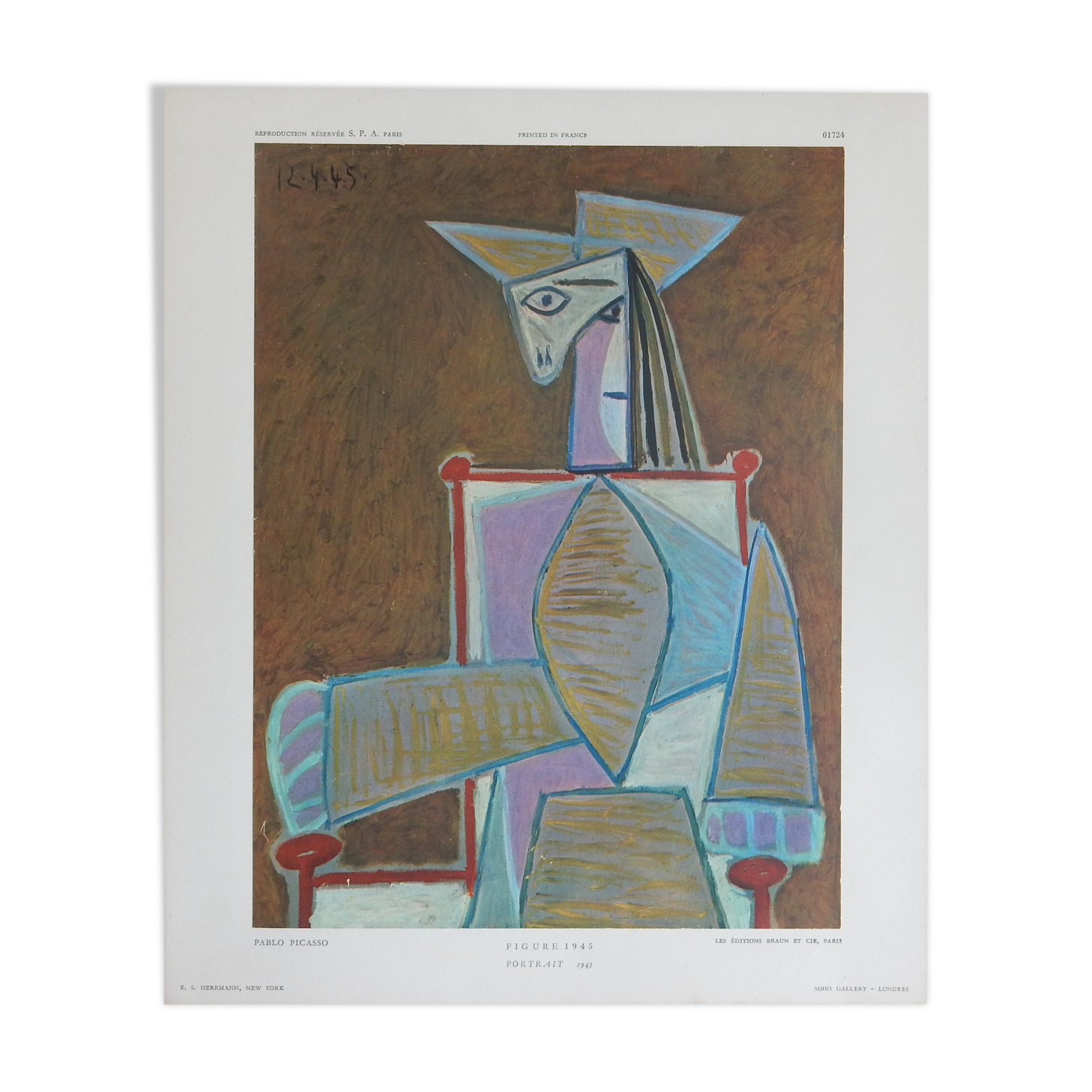Picasso Figure 1945 reproduction Editions Braun & Cie - Paris