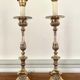 Paire de lampe de table de style Louis XIV du 19ème siècle en métal argenté