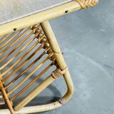 Bamboo and rattan coffee table, France 1960's