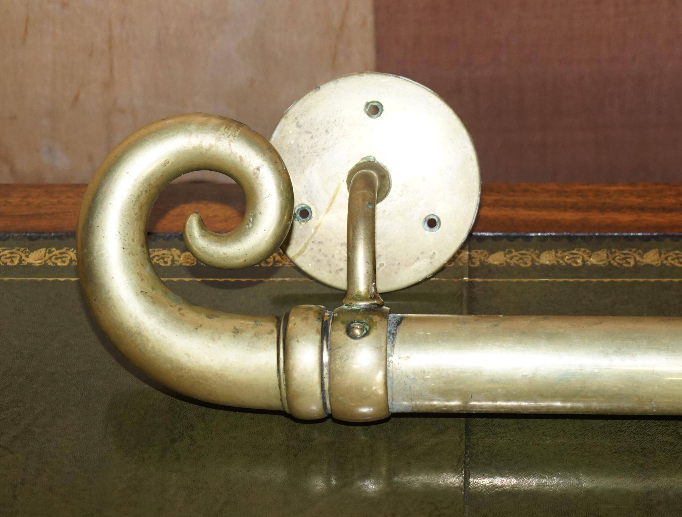 Pair of very large antique Victorian brass door handles.