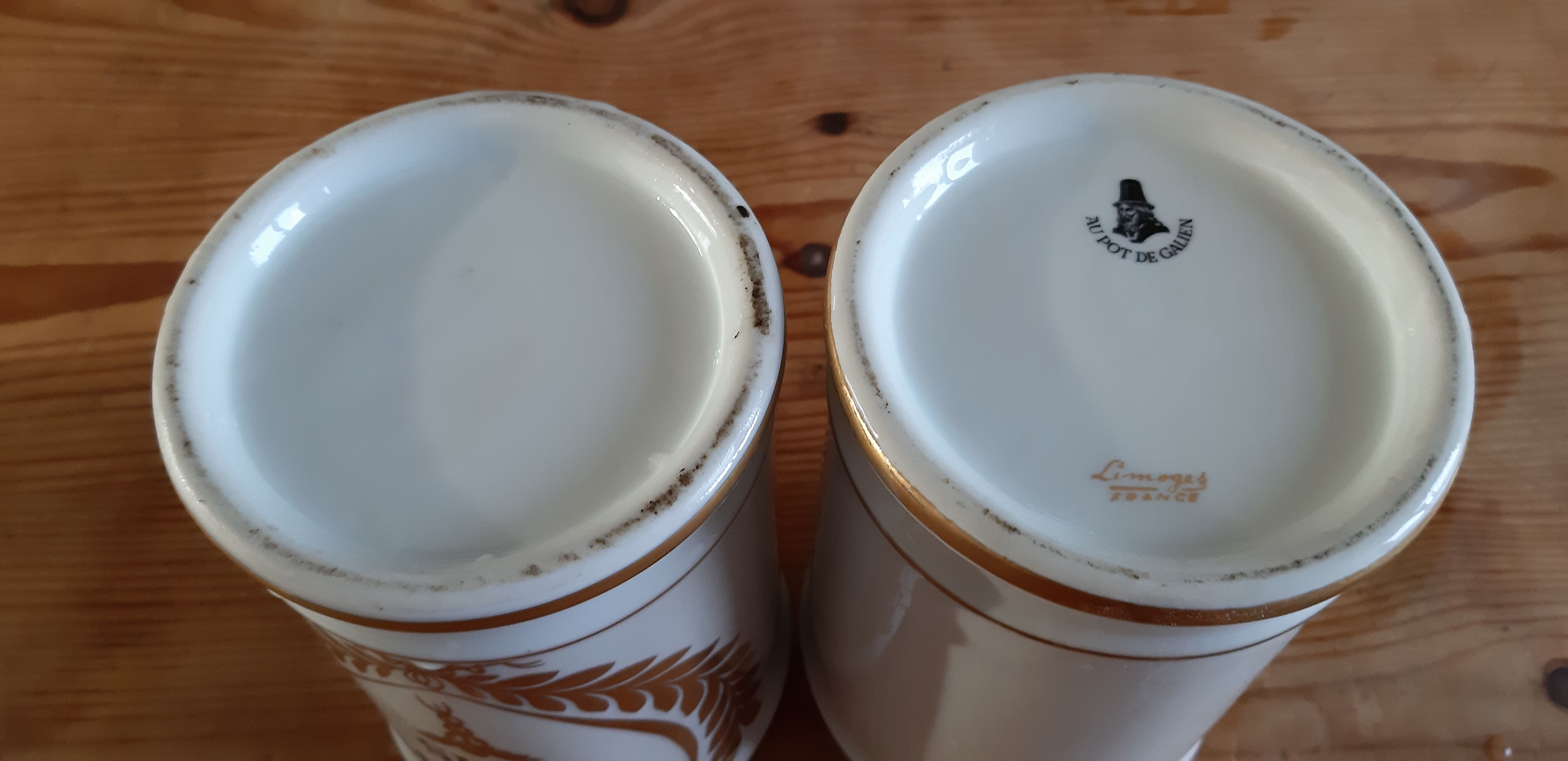 2 Limoges Porcelain Pharmacy Pots