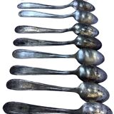 Nine small silver teaspoons