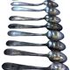 Nine small silver teaspoons