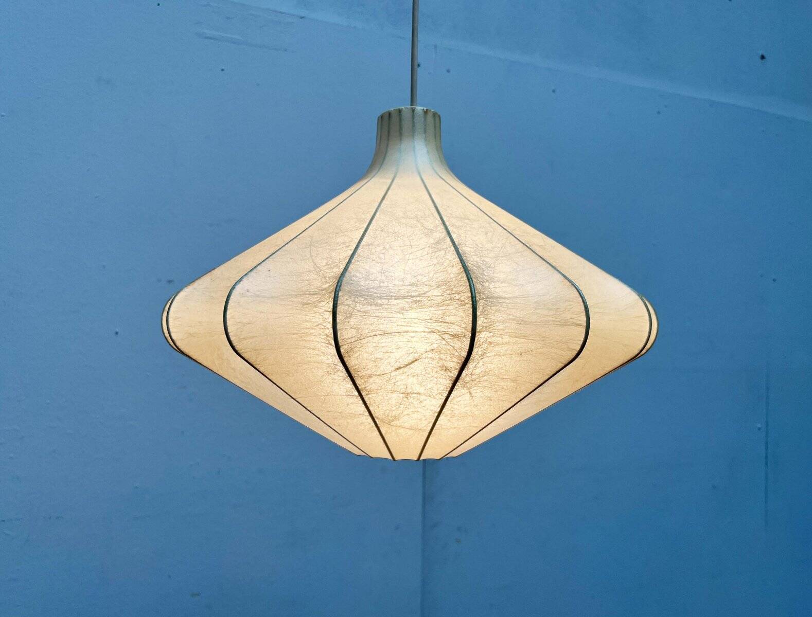 Modern mid-century Cocoon pendant lamp by Friedel Wauer for Goldkant Leuchten, 1960s.