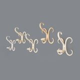 Curved white wooden coat hook, 1960s