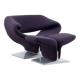 Pierre Paulin Ribbon Lounge Chair and Ottoman in Purple fabric for Artifort