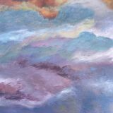 Tableau ancien peinture abstraite paysage