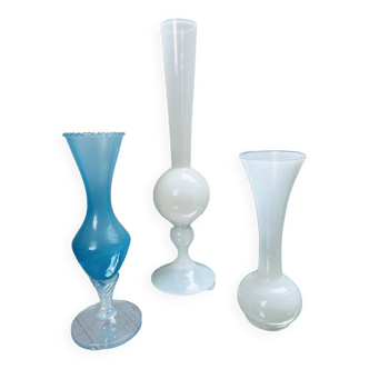 Trio of opaline vases