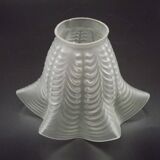Replacement lampshade in vintage French opaque white glass with fluted edge 0183