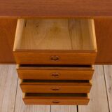 Ergo Wall Unit in teak with floating sideboard and a shelf by J. Texmon for Blindheim Møbelfabrikk