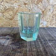 Set of 6 antique liqueur glasses moser moulded uranium glass beryl art deco