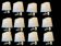 Italian Brass Sconces set of 12 with Satin Shades, 1980s