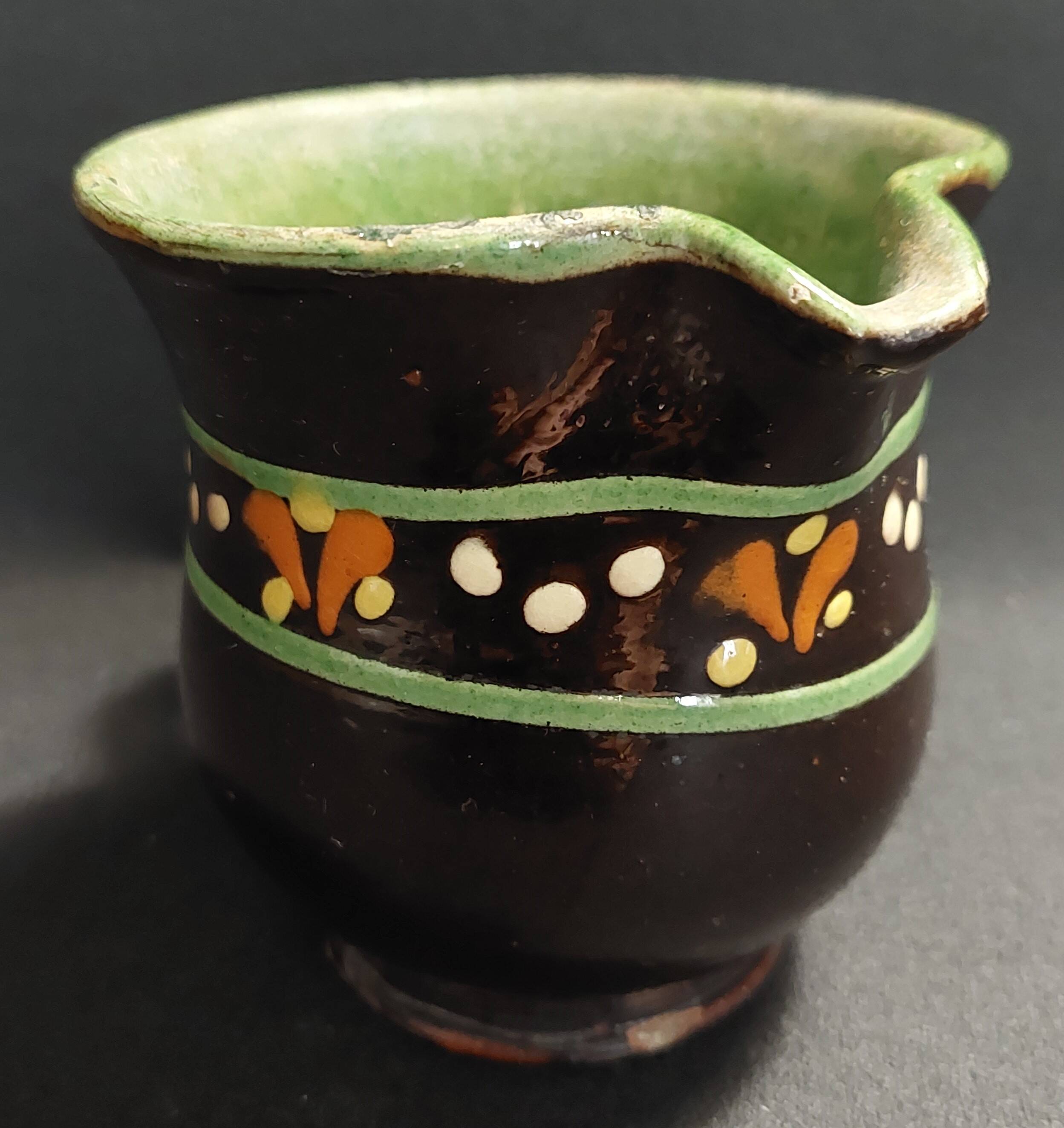 Glazed terracotta cream jug, Savoie, early 20th century
