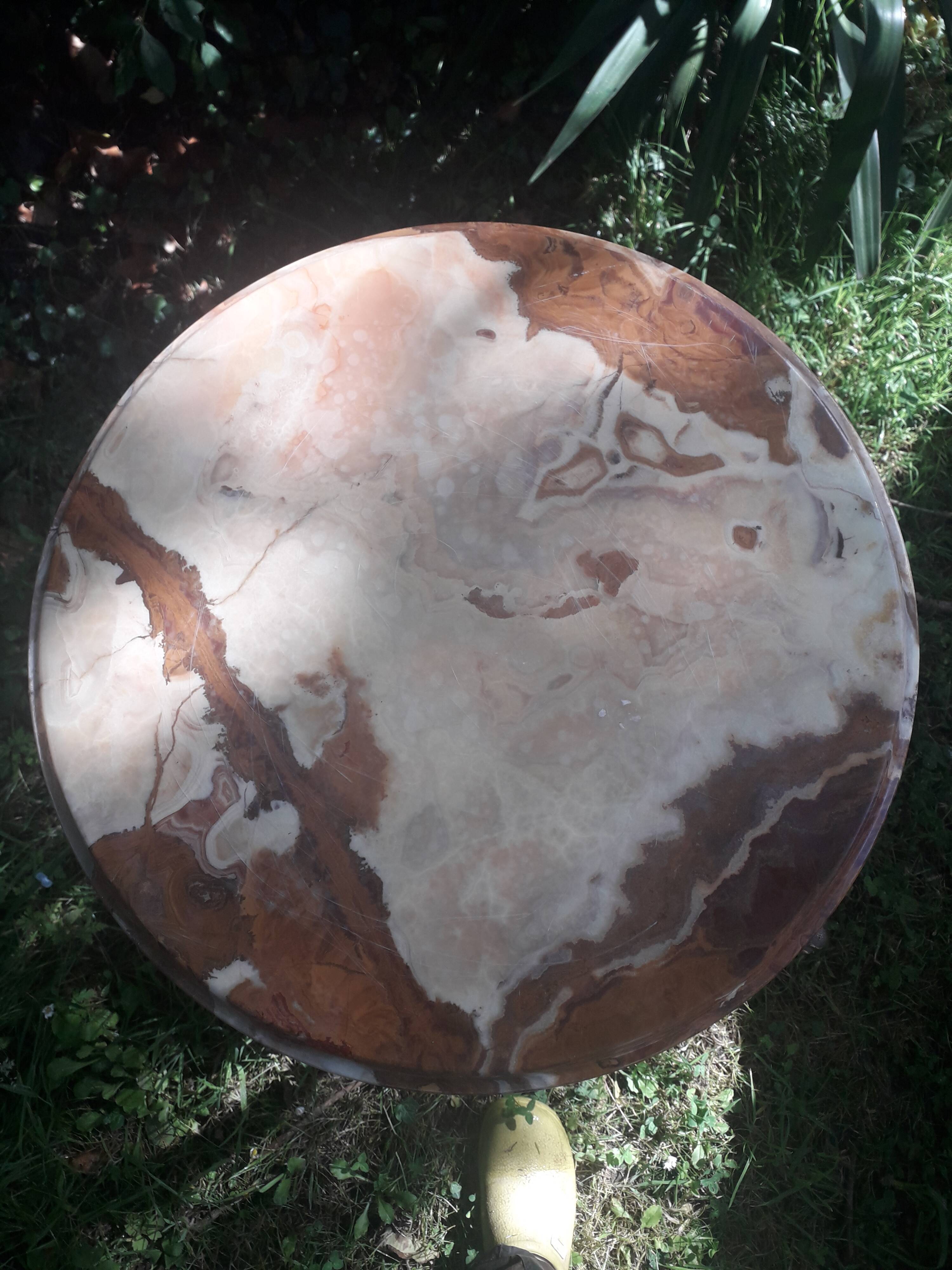 Brass and onyx side table