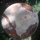 Brass and onyx side table