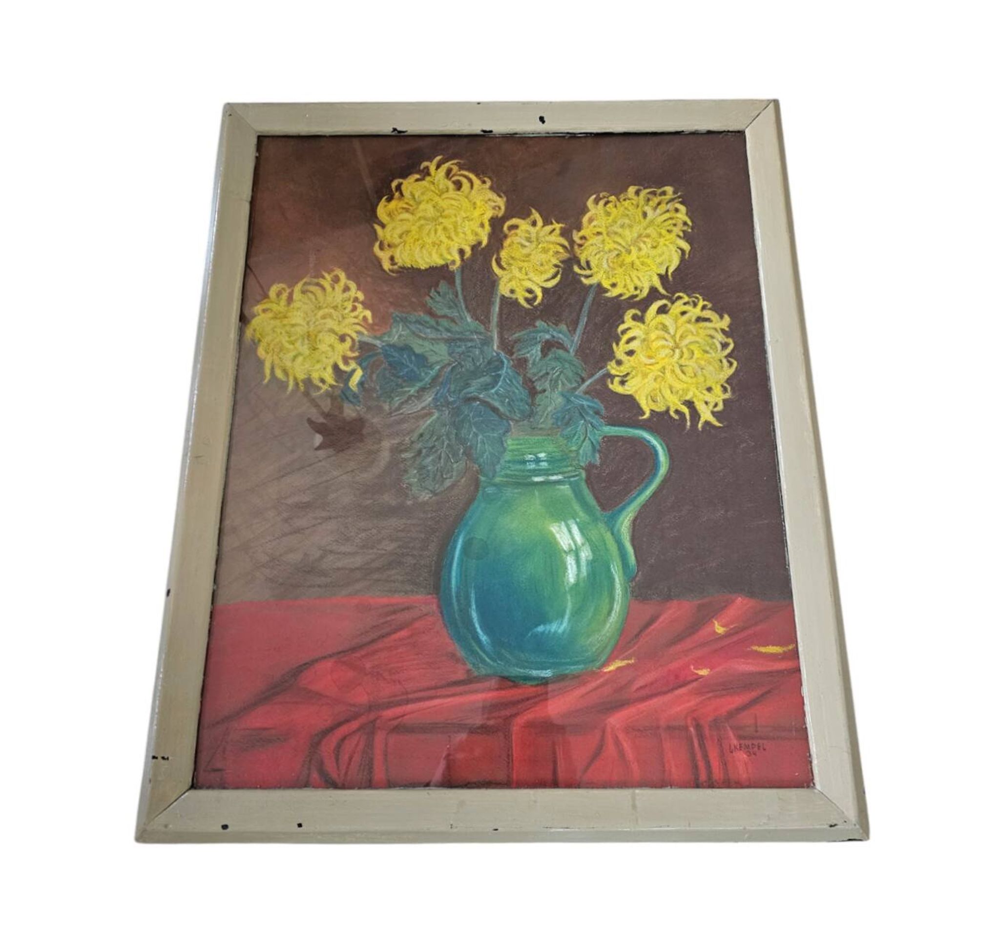 Chalk drawing Leo Kempel 1934 Picture  Height 70  Width 56 cm