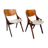Set of 2 dining room chairs by Arne Hovmand Olsen for Mogens Kold, 1960s