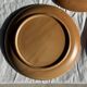 Set of 4 flat dinner plates in stoneware, no brand underneath.