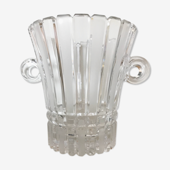 Chiseled crystal ice bucket