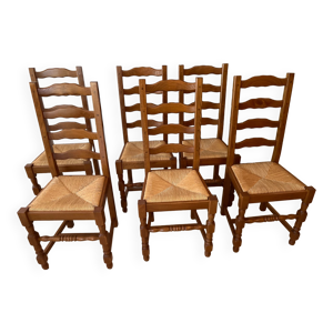 lot de 6 chaises en chêne