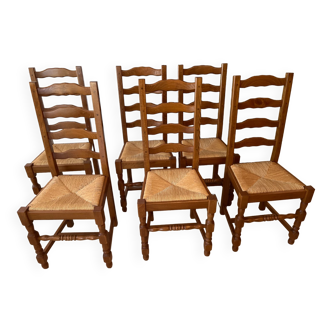 Lot de 6 chaises en chêne