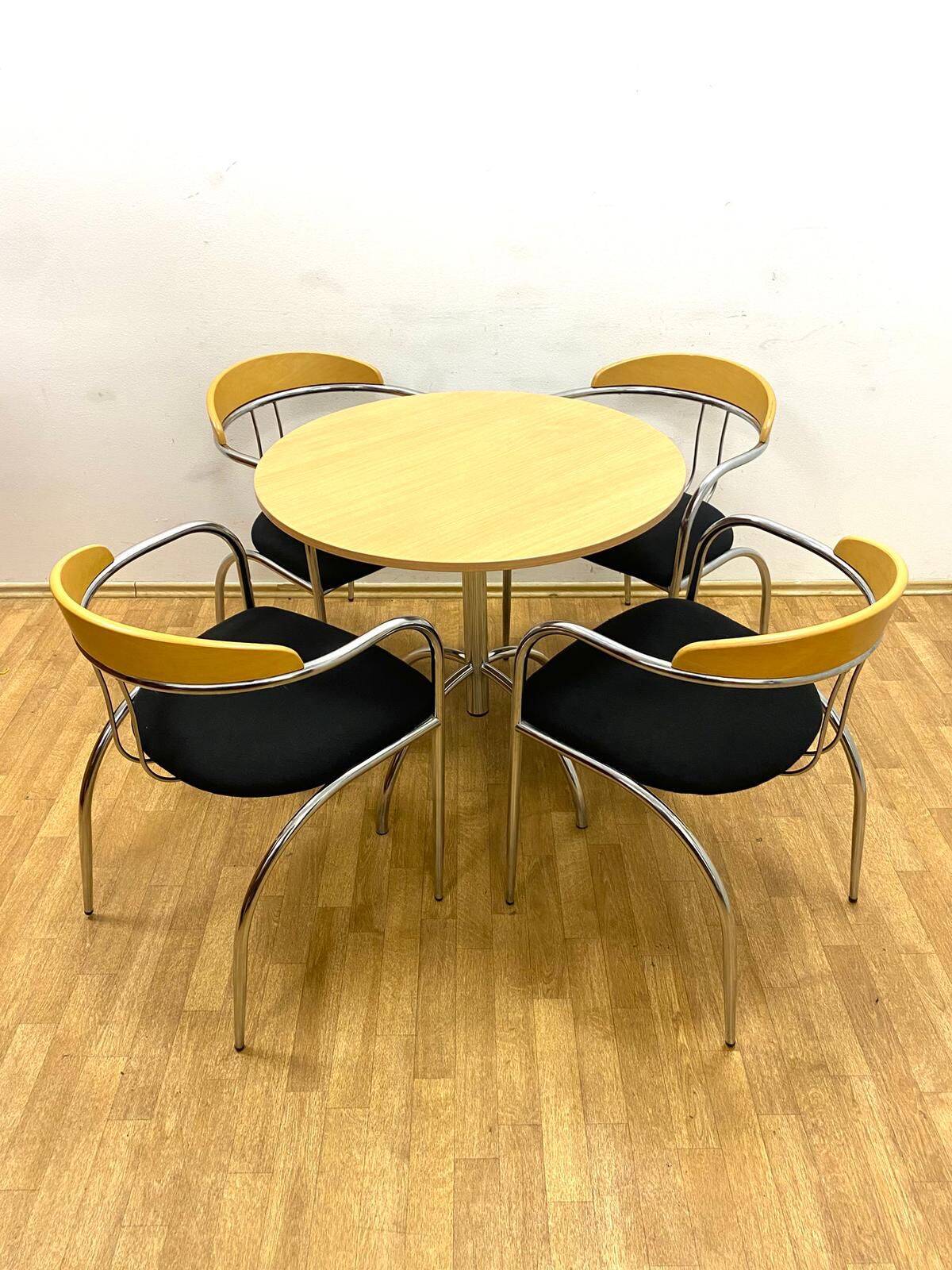 Ensemble de salle à manger rétro, structure tubulaire chromée, années 1970