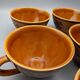 Set of 5 cups or cracked ceramic cider bowl argoat gourin bretagne