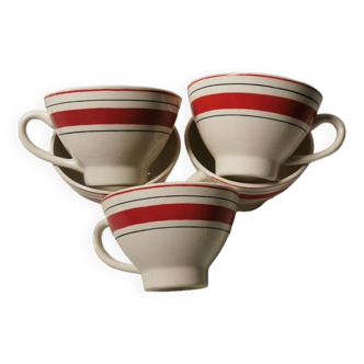 5 tasses, bolées Breizh vintage TBE