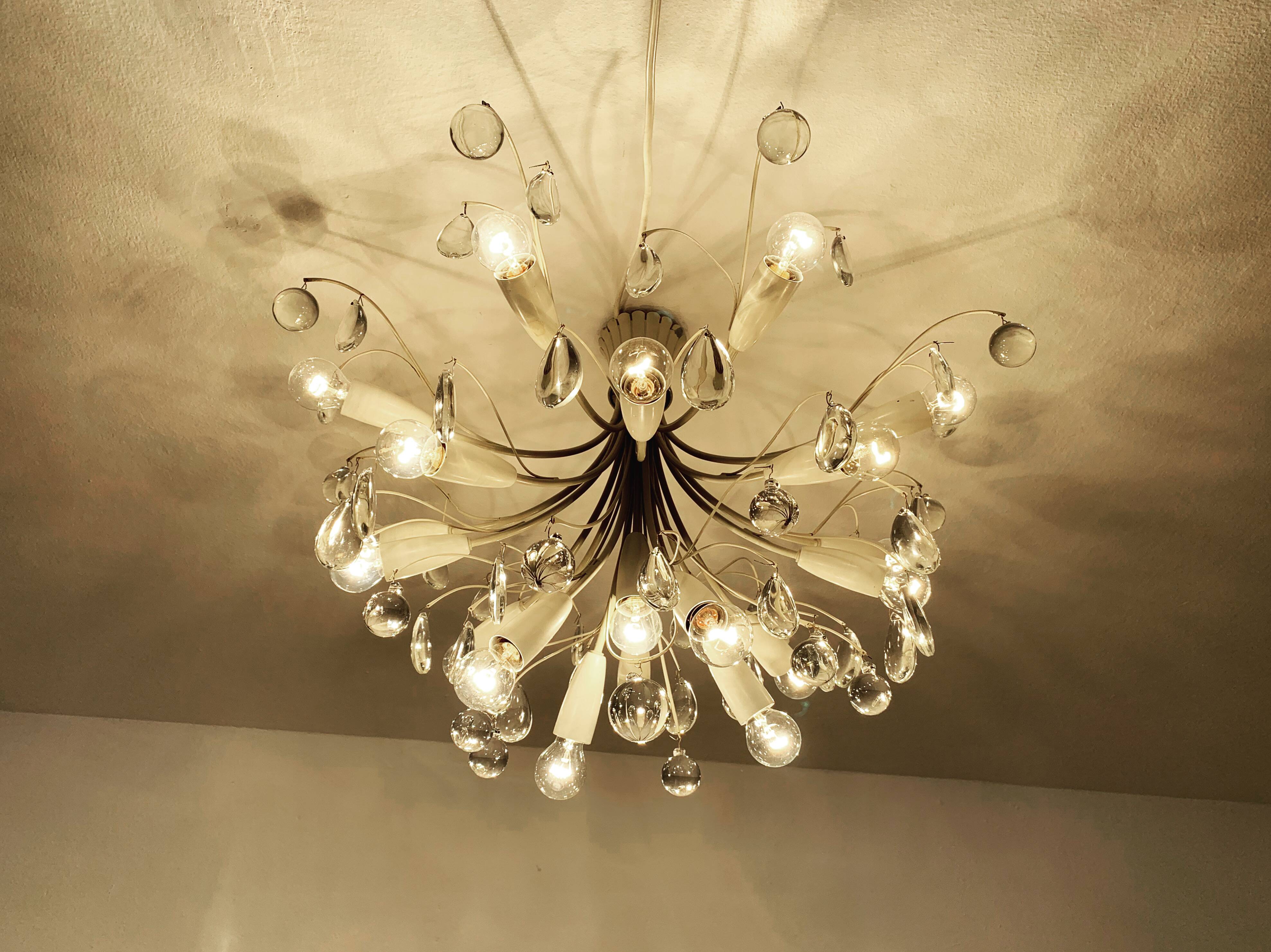 Lustre Flush en Verre Cristal par Vereinigte Werkstätten Munich