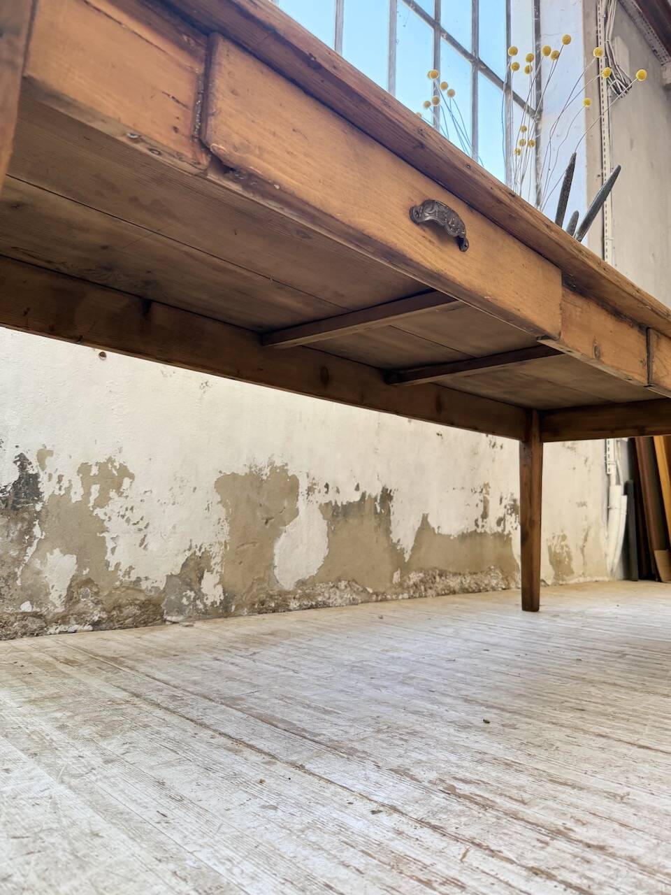 1950s pine farmhouse table 220cm