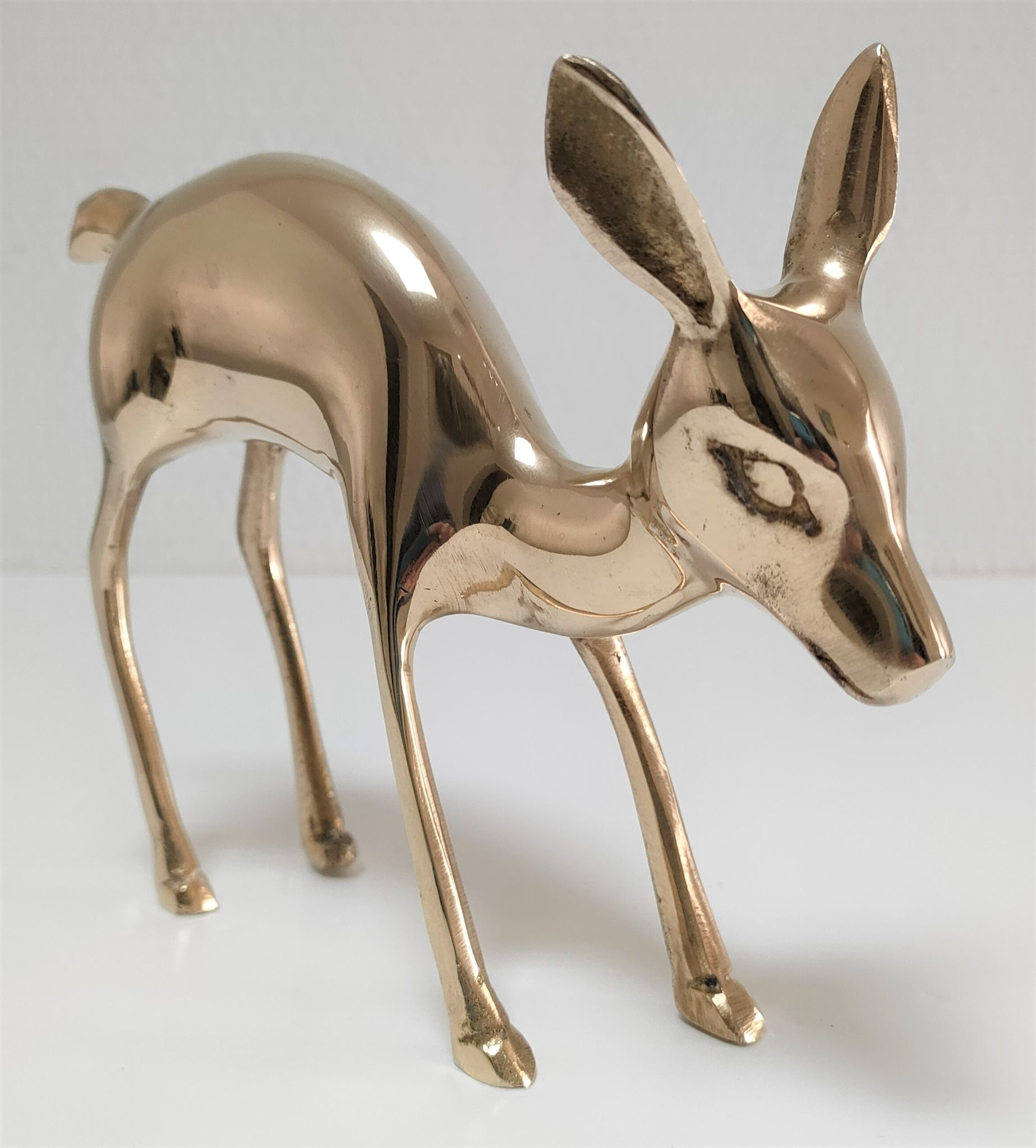 Biche en laiton massif années 80
