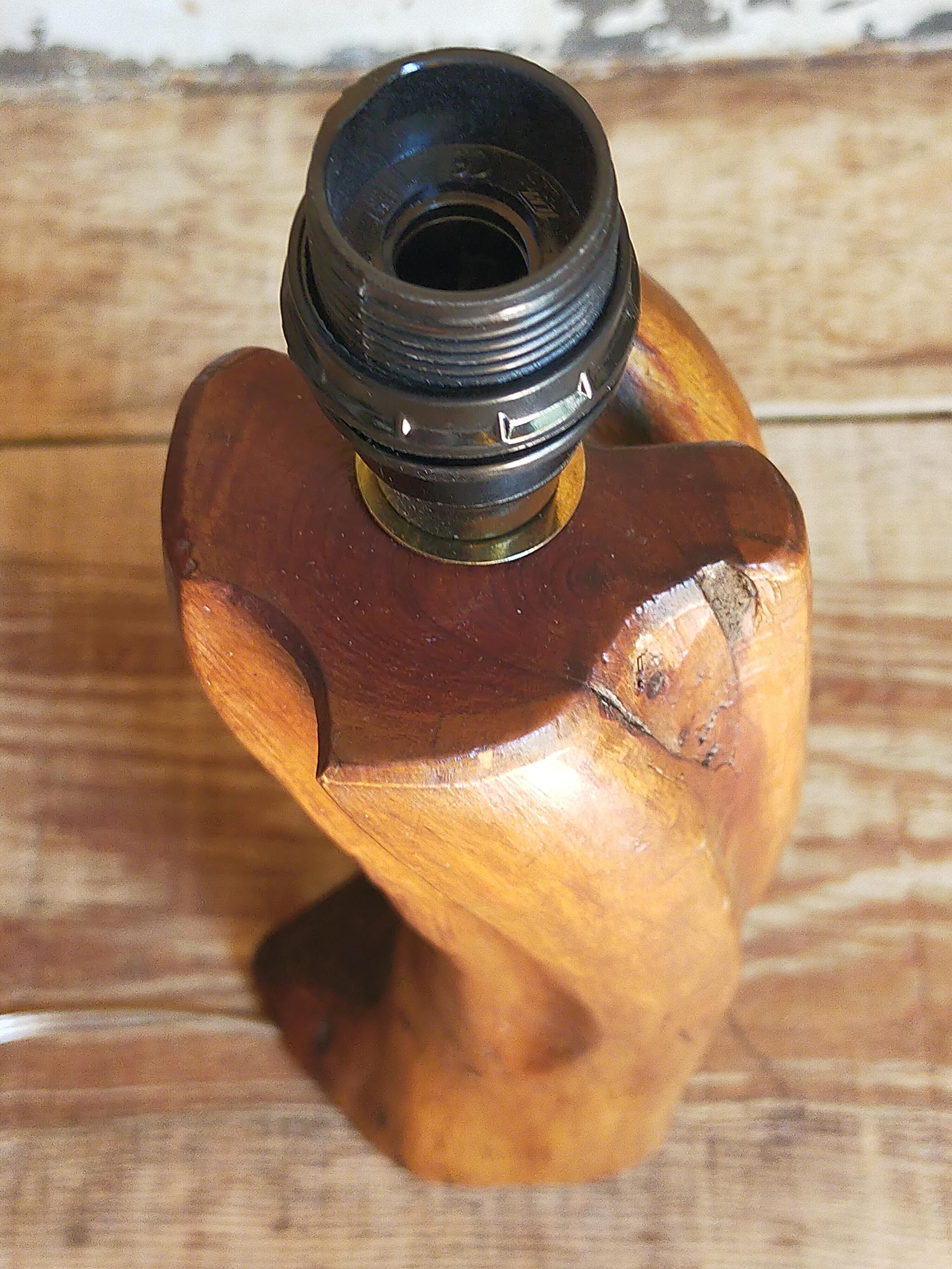 Free-form solid wood pose lamp in 1950s