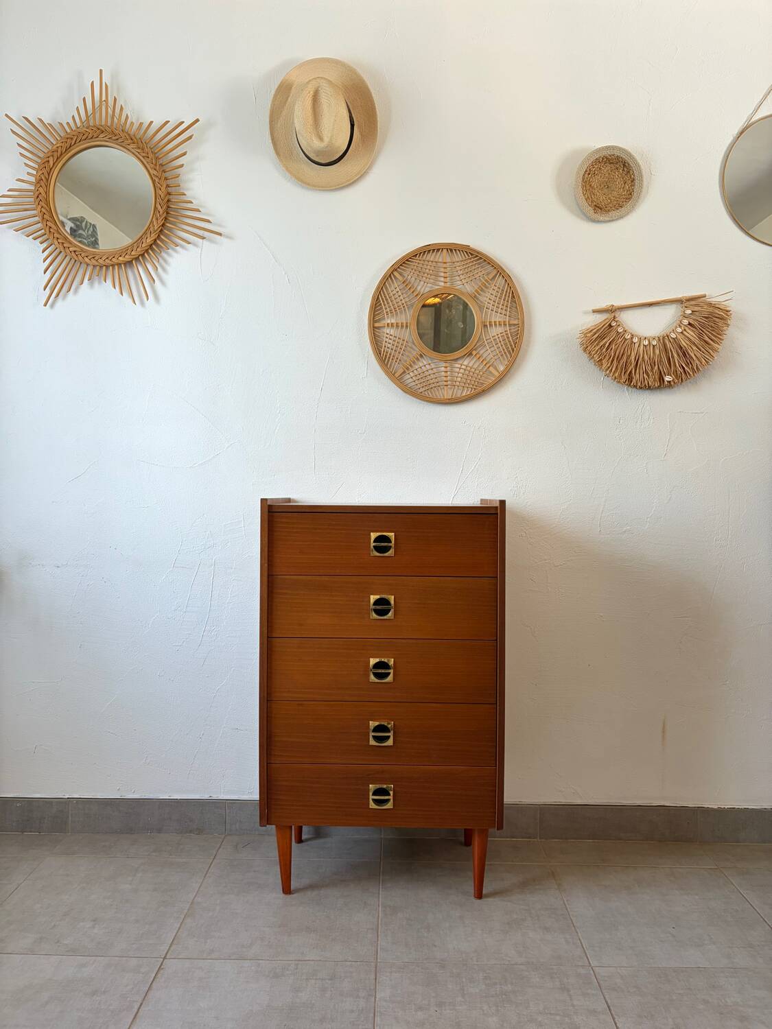 Vintage teak chest of drawers/commode