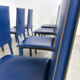 Blue leather dining chairs by Fasem, 1980s - set of 8