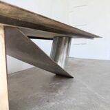 Handcrafted metal coffee table from the 1970s