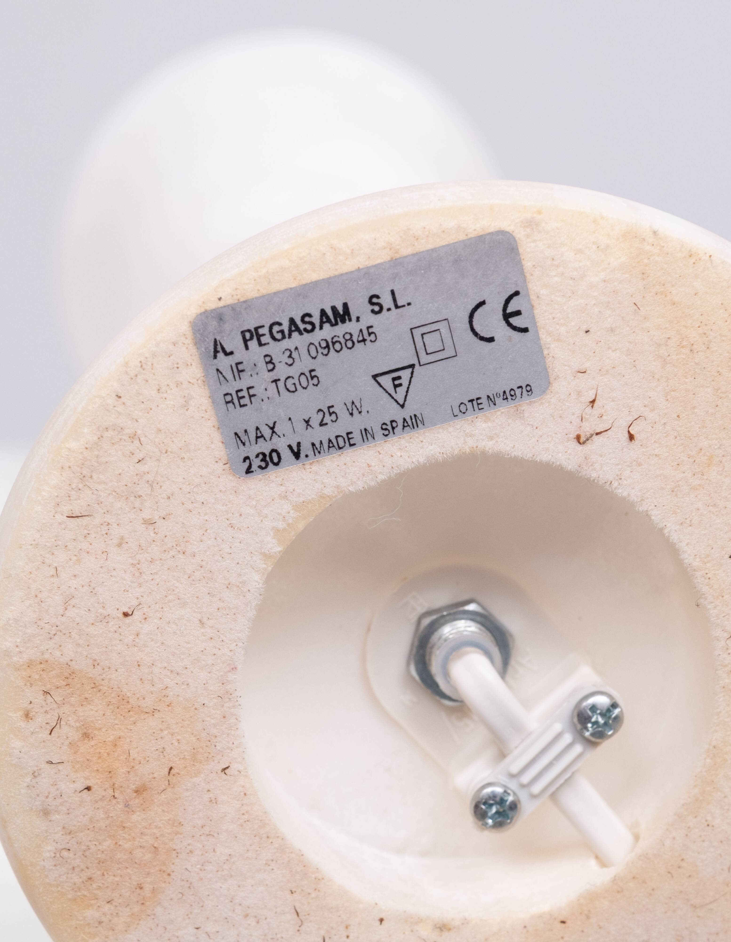 pair Alabaster Table lamps by A Pegasam Spain 1970s