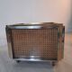 Planter, vintage storage with lightweight wheels, straw, brass and steel, hollywood regency